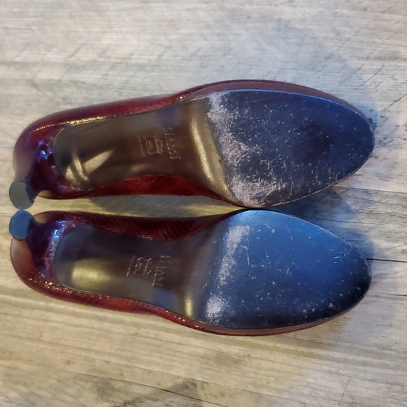 Stuart Weitzman Logo Plainfield Vino Crystal Snake Peep Toe Platform - Picture 9 of 10